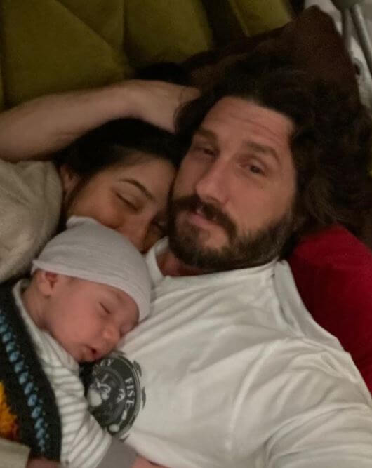 Krystle Amina with her husband, Wil Willis, and son.